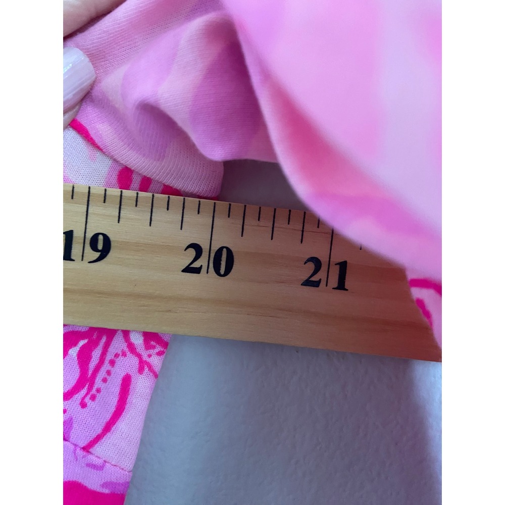 Lilly Pulitzer Delsie Pink Floral Cotton Jersey Shift Dress Medium - Picture 5 of 8